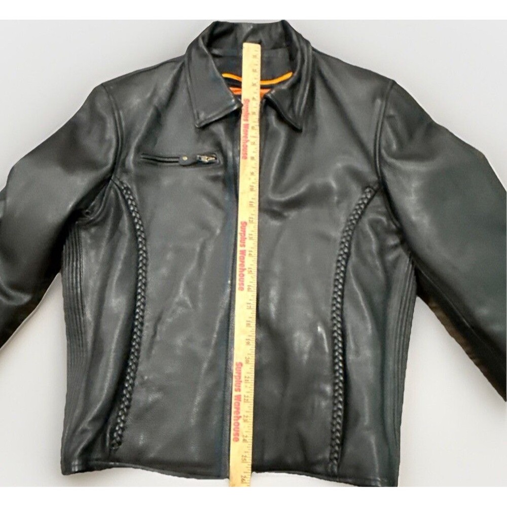 Milwaukee Leather Women’s M Black Motorcycle Jacket Zip-Out Liner Braided Sides - Picture 7 of 16